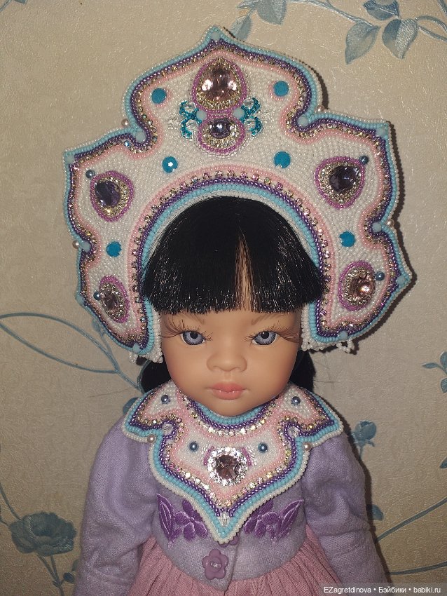 Кокошник оплечье и накосник для кукол На заре (фото 3)