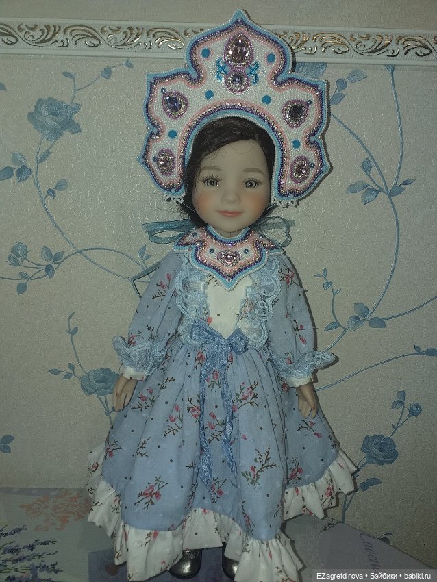 Кокошник оплечье и накосник для кукол На заре