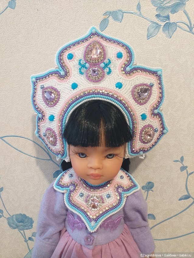 Кокошник оплечье и накосник для кукол На заре (фото 5)