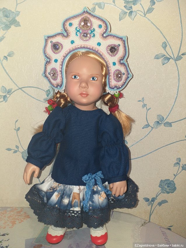 Кокошник оплечье и накосник для кукол На заре