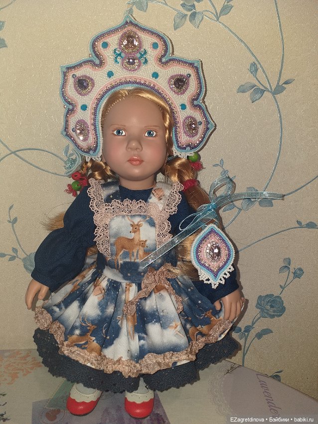 Кокошник оплечье и накосник для кукол На заре