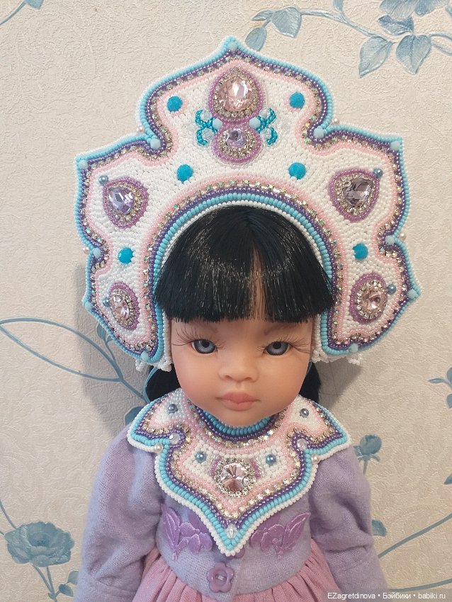 Кокошник оплечье и накосник для кукол На заре (фото 4)