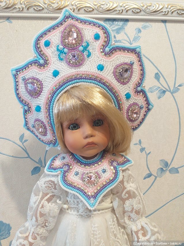 Кокошник оплечье и накосник для кукол На заре