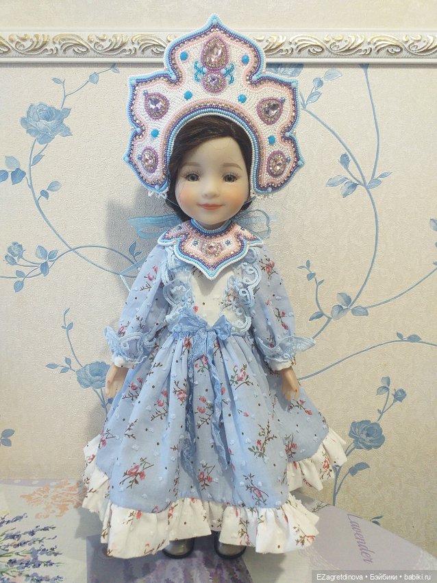 Кокошник оплечье и накосник для кукол На заре