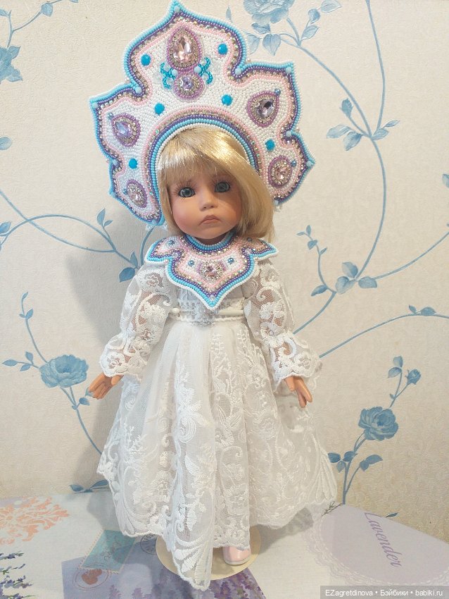 Кокошник оплечье и накосник для кукол На заре
