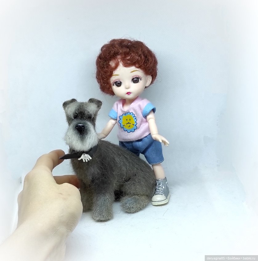 Миттельшнауцер — Валяные игрушки из шерсти: сухое валяние (фото 3)