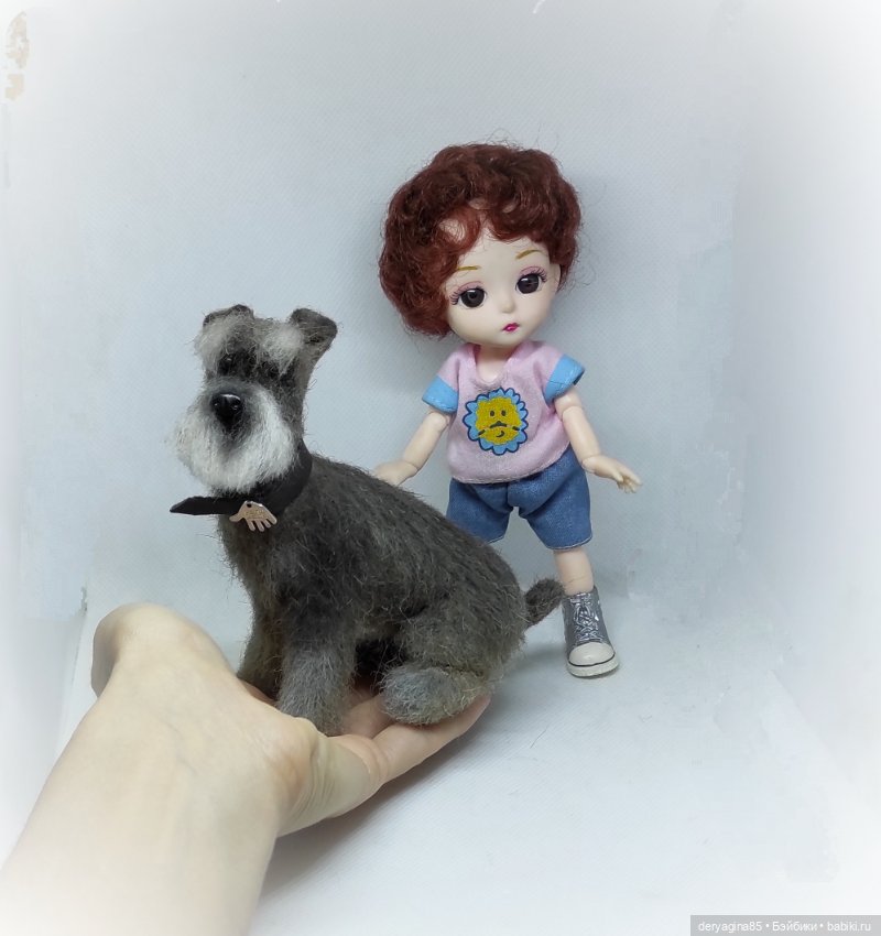 Миттельшнауцер — Валяные игрушки из шерсти: сухое валяние (фото 8)