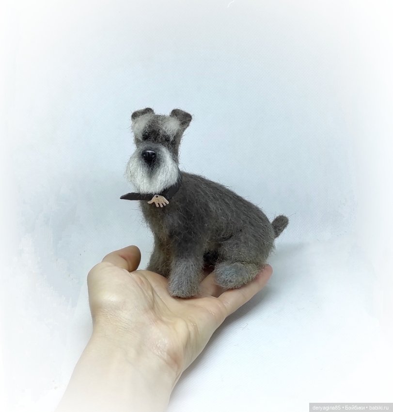 Миттельшнауцер — Валяные игрушки из шерсти: сухое валяние