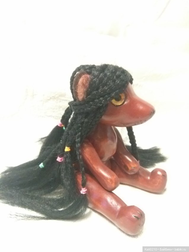 Деревянная клоунесса-медвежонок