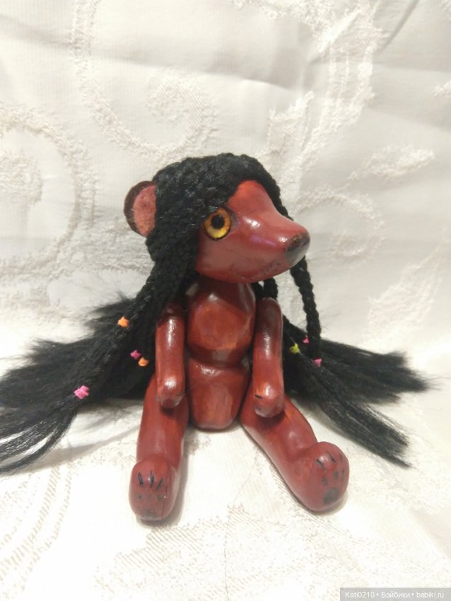 Деревянная клоунесса-медвежонок