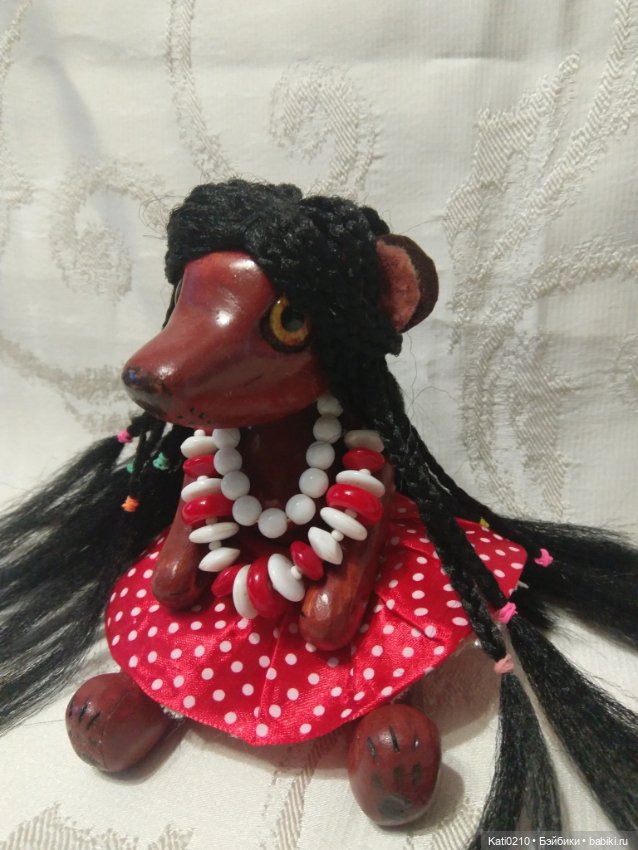 Деревянная клоунесса-медвежонок (фото 7)