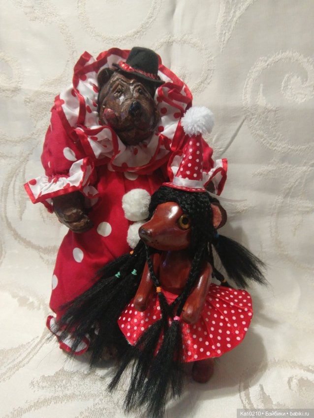 Деревянная клоунесса-медвежонок (фото 4)