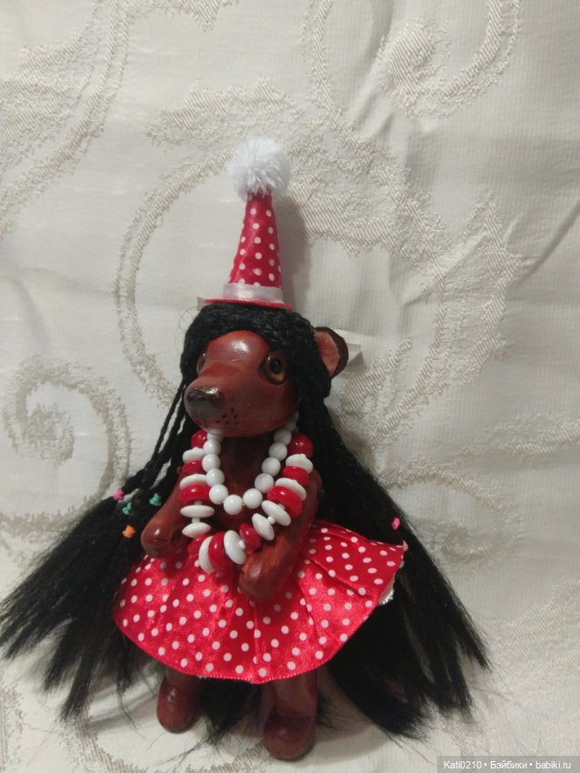 Деревянная клоунесса-медвежонок (фото 6)