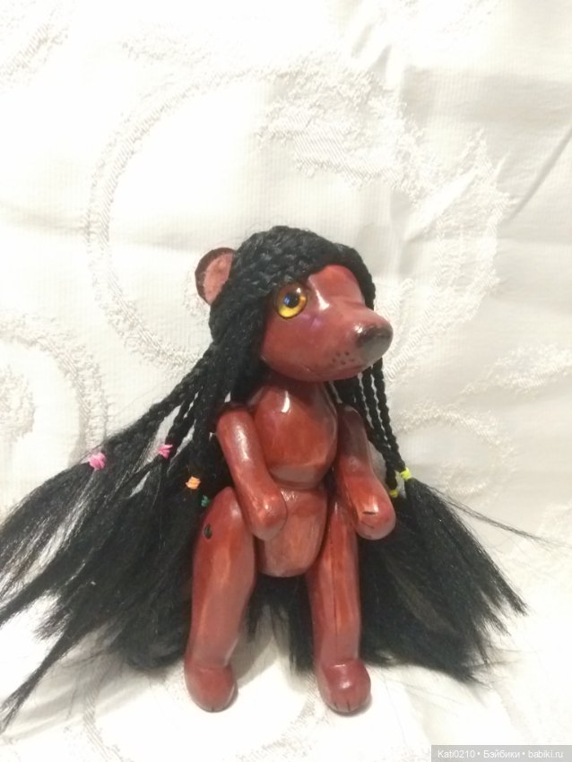 Деревянная клоунесса-медвежонок (фото 10)