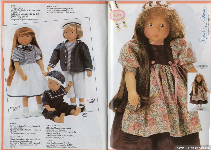 Gotz. Каталог 1991г — Куклы Gotz (Готц): Ханна