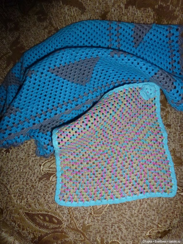 Вязаные пледы крючком для любимых кукол. Часть 1