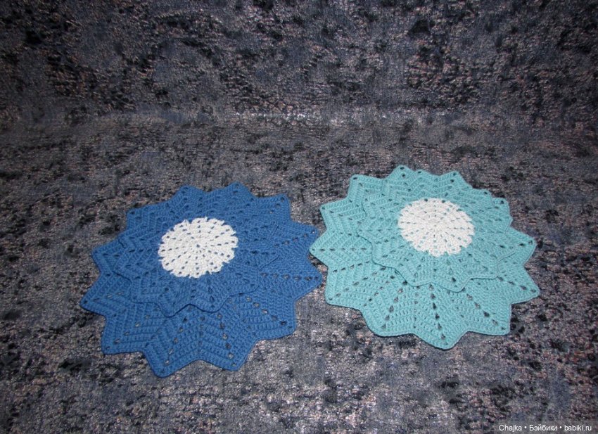"ПИОН" - набор из 5 вязаных салфеток (фото 5)