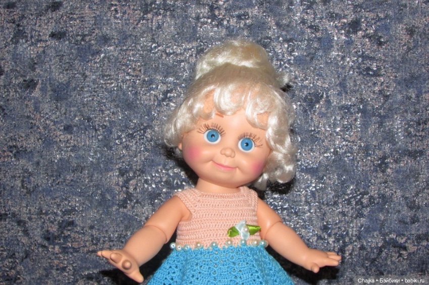 Авторский вязаный наряд для кукол Galoob Baby Face (34 см) (фото 7)