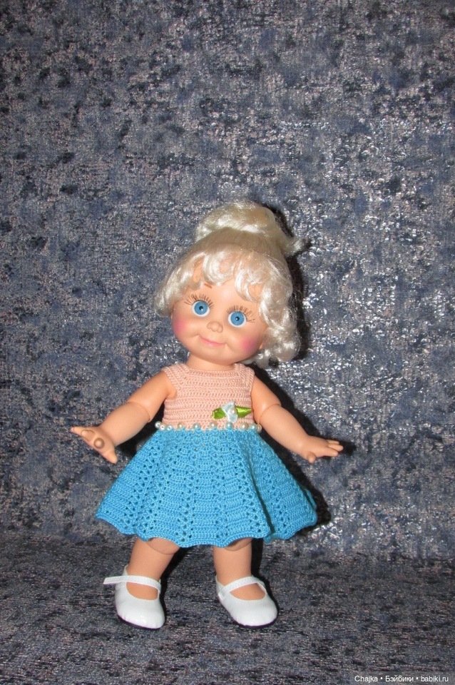 Авторский вязаный наряд для кукол Galoob Baby Face (34 см) (фото 8)