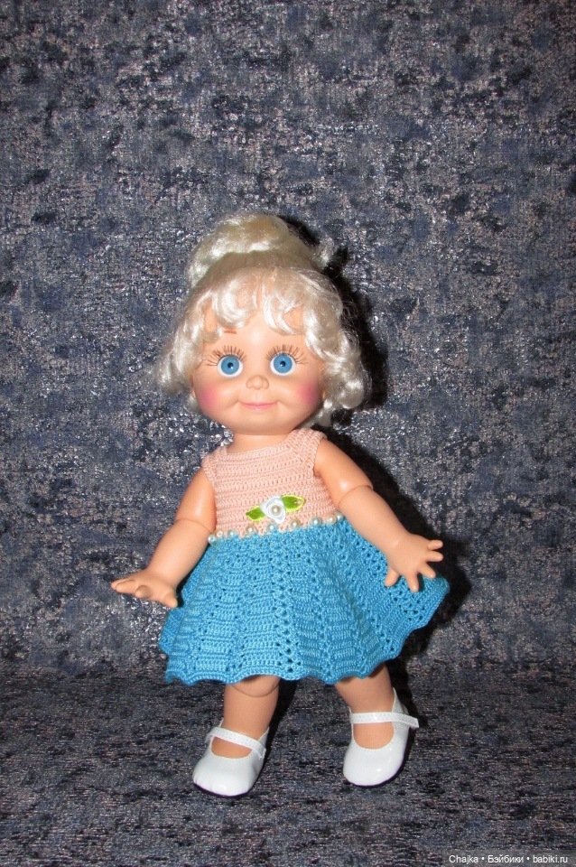 Авторский вязаный наряд для кукол Galoob Baby Face (34 см) (фото 5)