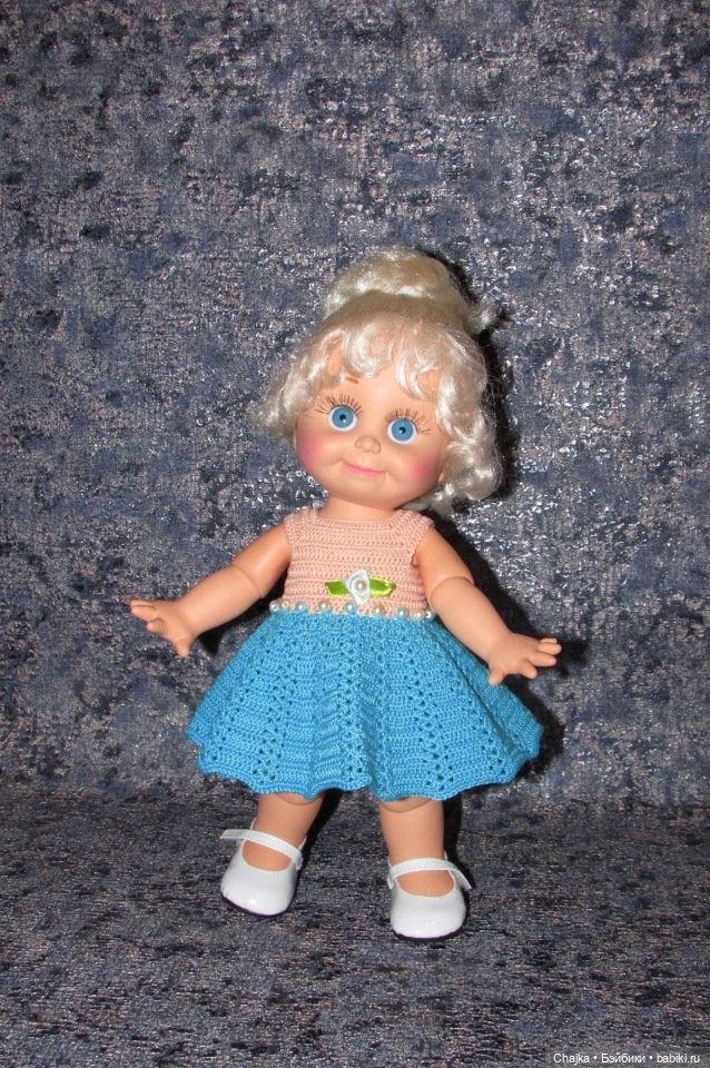 Авторский вязаный наряд для кукол Galoob Baby Face (34 см) (фото 6)