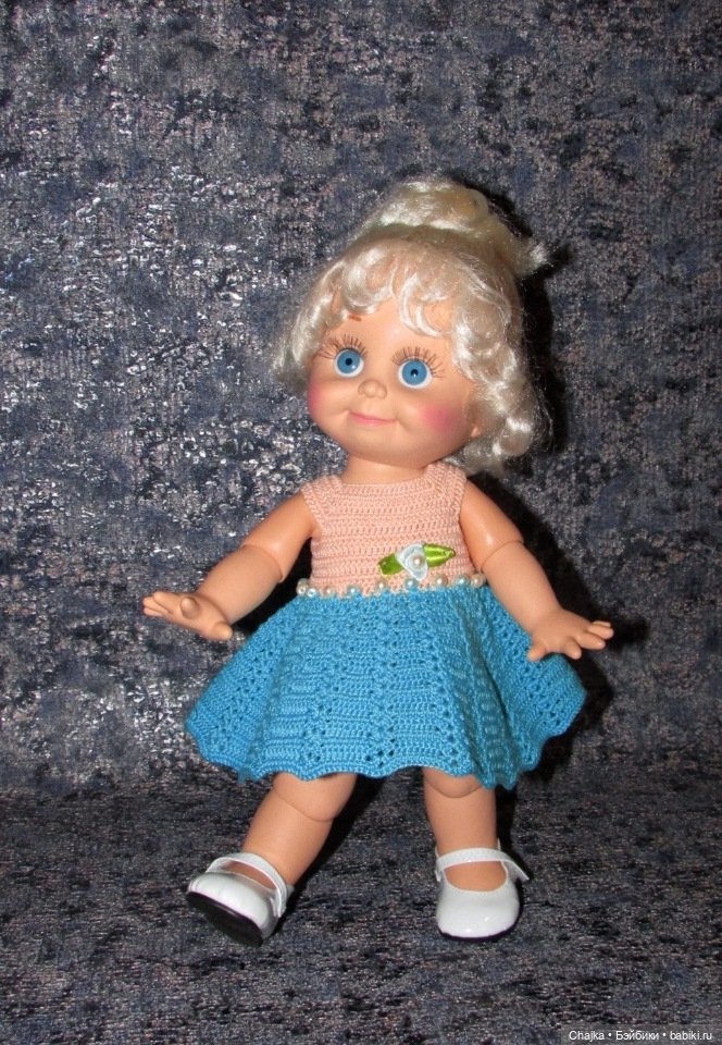 Авторский вязаный наряд для кукол Galoob Baby Face (34 см) (фото 9)
