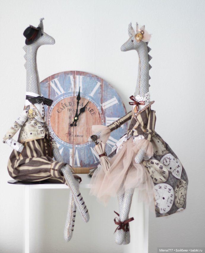 Свидание у часов! Жирафы — Авторские текстильные куклы: Вальдорфские (фото 10)