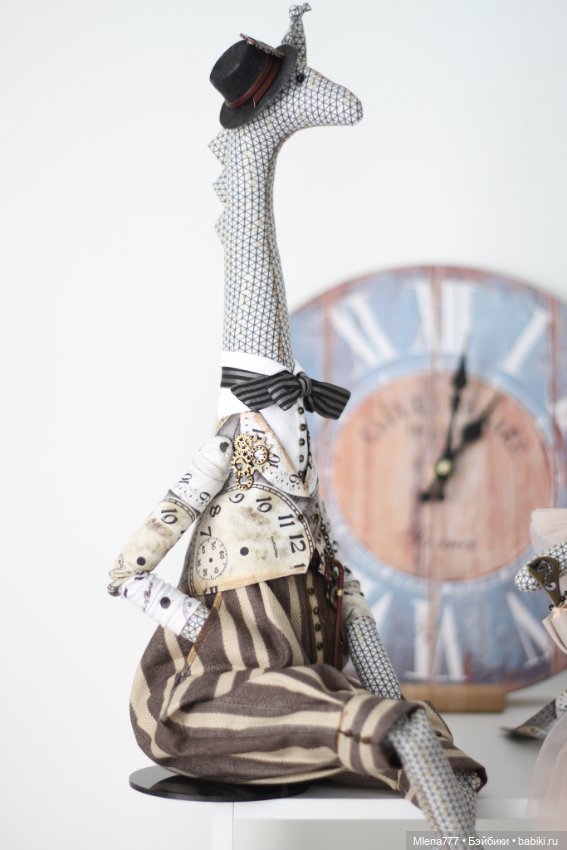 Свидание у часов! Жирафы — Авторские текстильные куклы: Вальдорфские (фото 6)