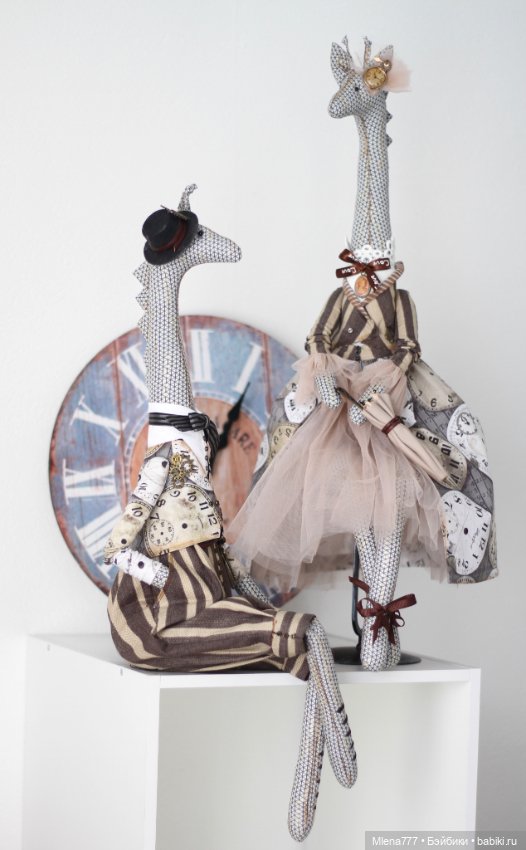 Свидание у часов! Жирафы — Авторские текстильные куклы: Вальдорфские (фото 3)