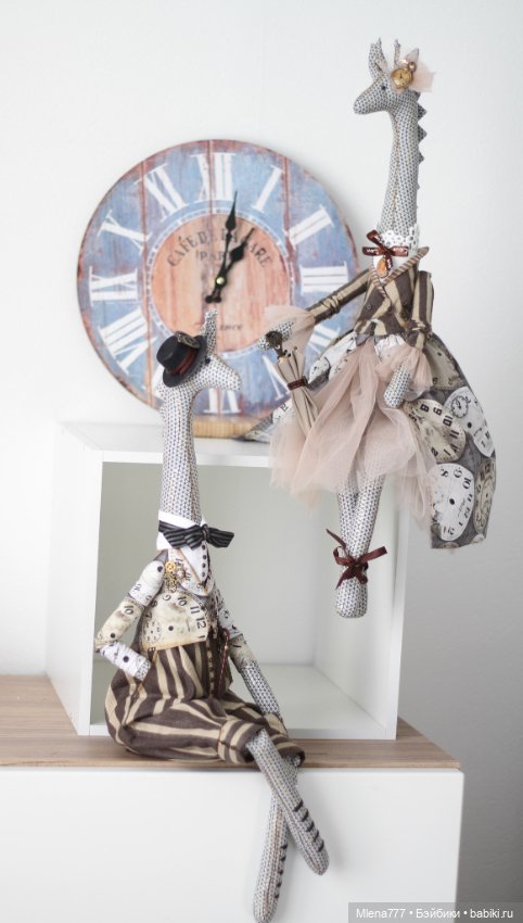 Свидание у часов! Жирафы — Авторские текстильные куклы: Вальдорфские (фото 4)