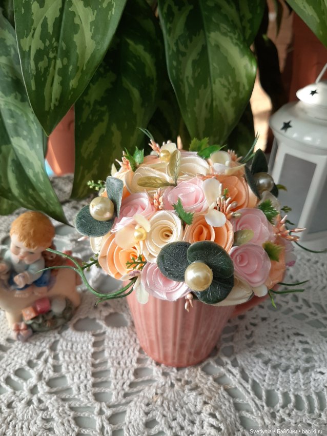 Розы в кружке — Авторские игрушки из разных материалов: синельная проволока (фото 7)