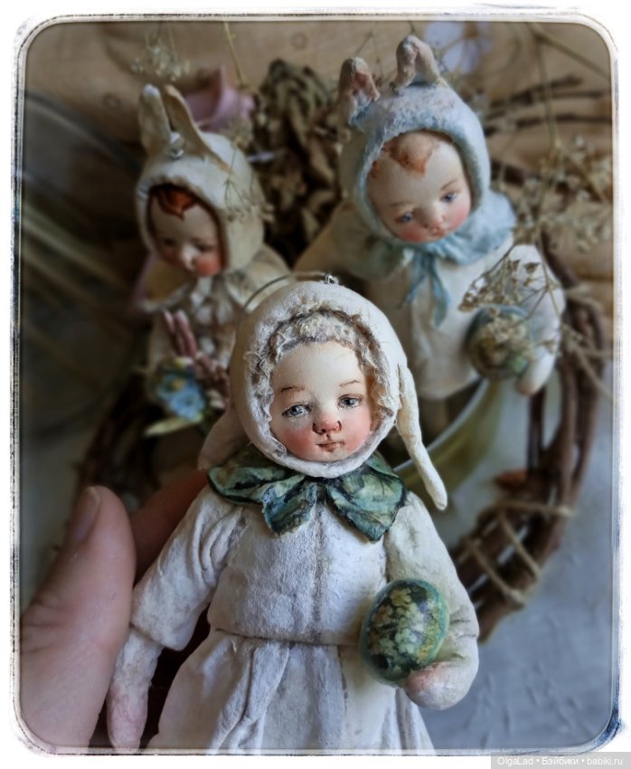 Коллекция Easter vintage — Ватные игрушки на елку: ретро (фото 3)
