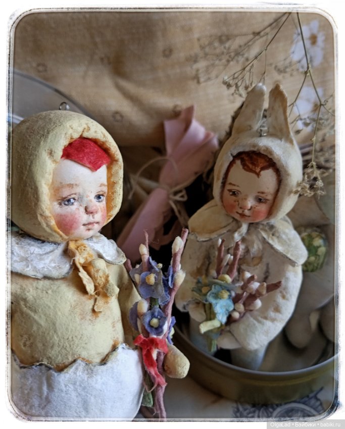 Коллекция Easter vintage — Ватные игрушки на елку: ретро