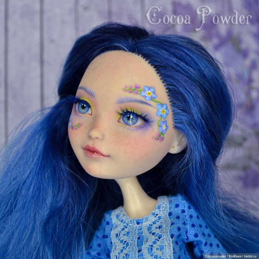 Незабудка, мейк EAH — ООАК Monster High и Ever After High: репейнт (фото 9)
