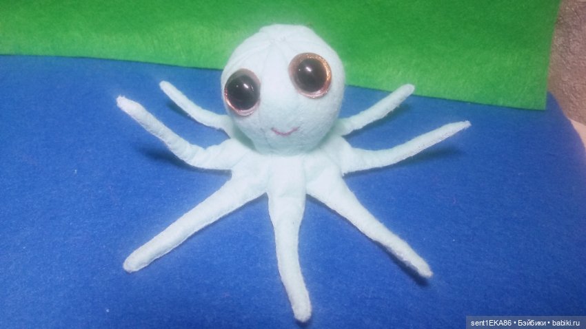 Продолжаю шить из фетра, на этот раз получился вот такой осьминожик (фото 4)