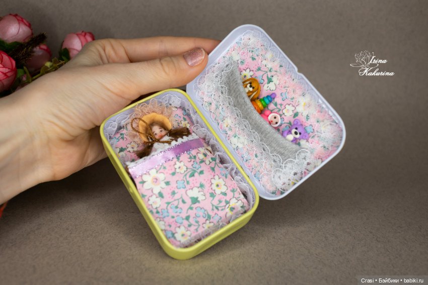 Микро малышка в коробочке - кроватке