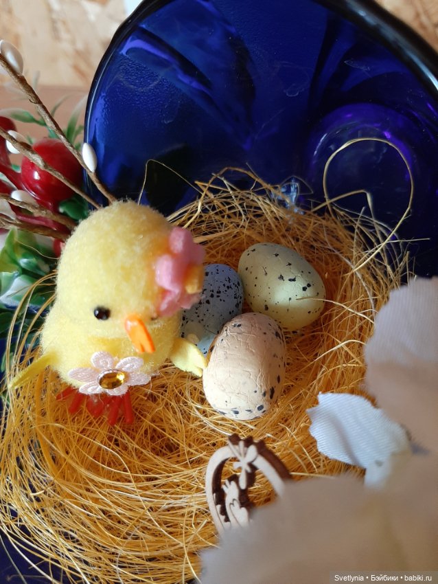 Пасхальная композиция — Авторские игрушки из разных материалов: синельная проволока (фото 2)