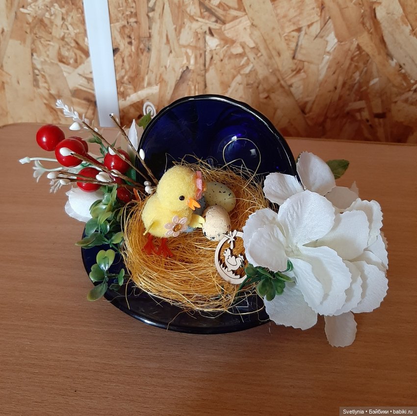 Пасхальная композиция — Авторские игрушки из разных материалов: синельная проволока