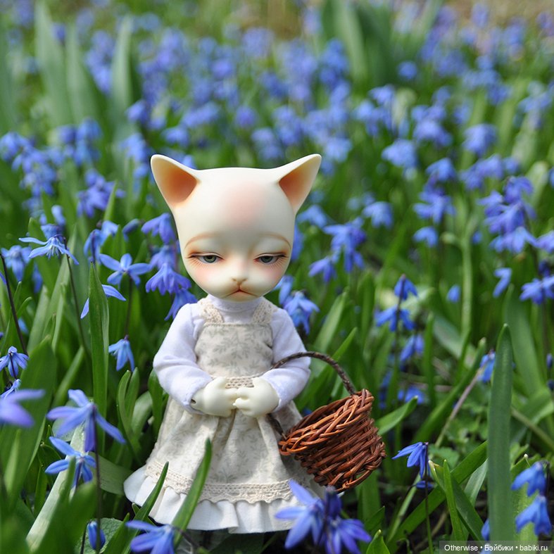 Котенька собирает цветы — Куклы Pipos (Пипос): BJD (БЖД)
