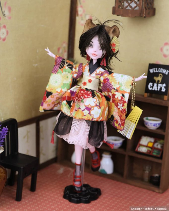 Бакэнеко Кафе: Тануки — ООАК Monster High и Ever After High: репейнт (фото 3)