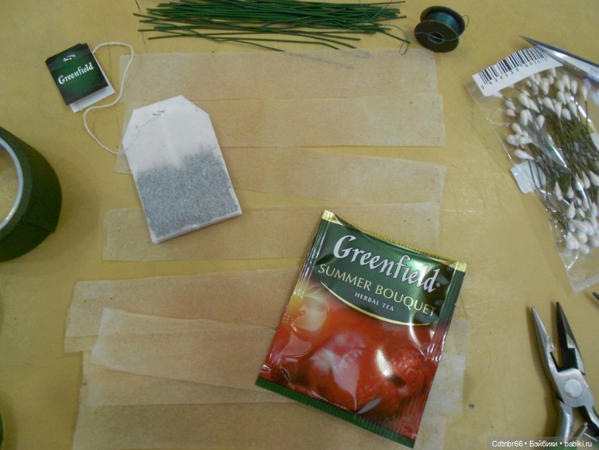 МК: Венок для антикварной, винтажной куклы. По МК Barbara Jean, с использоваными чайными пакетиками (фото 2)