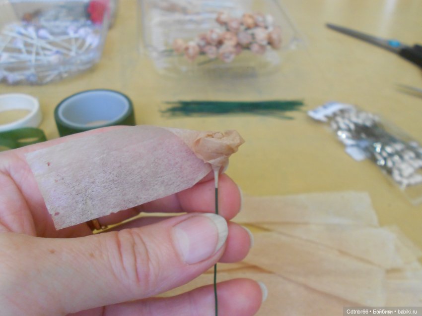 МК: Венок для антикварной, винтажной куклы. По МК Barbara Jean, с использоваными чайными пакетиками