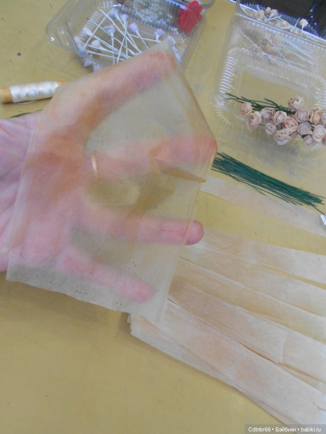 МК: Венок для антикварной, винтажной куклы. По МК Barbara Jean, с использоваными чайными пакетиками (фото 8)