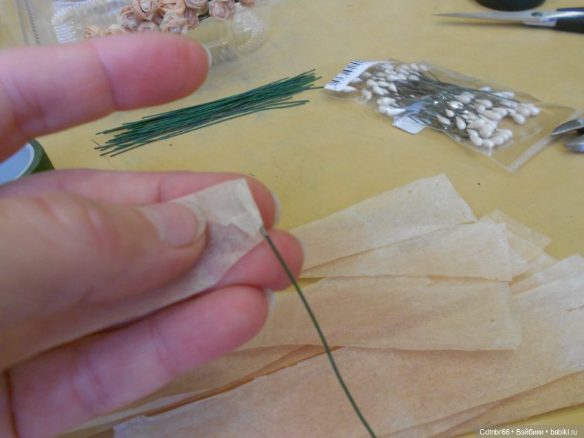 МК: Венок для антикварной, винтажной куклы. По МК Barbara Jean, с использоваными чайными пакетиками