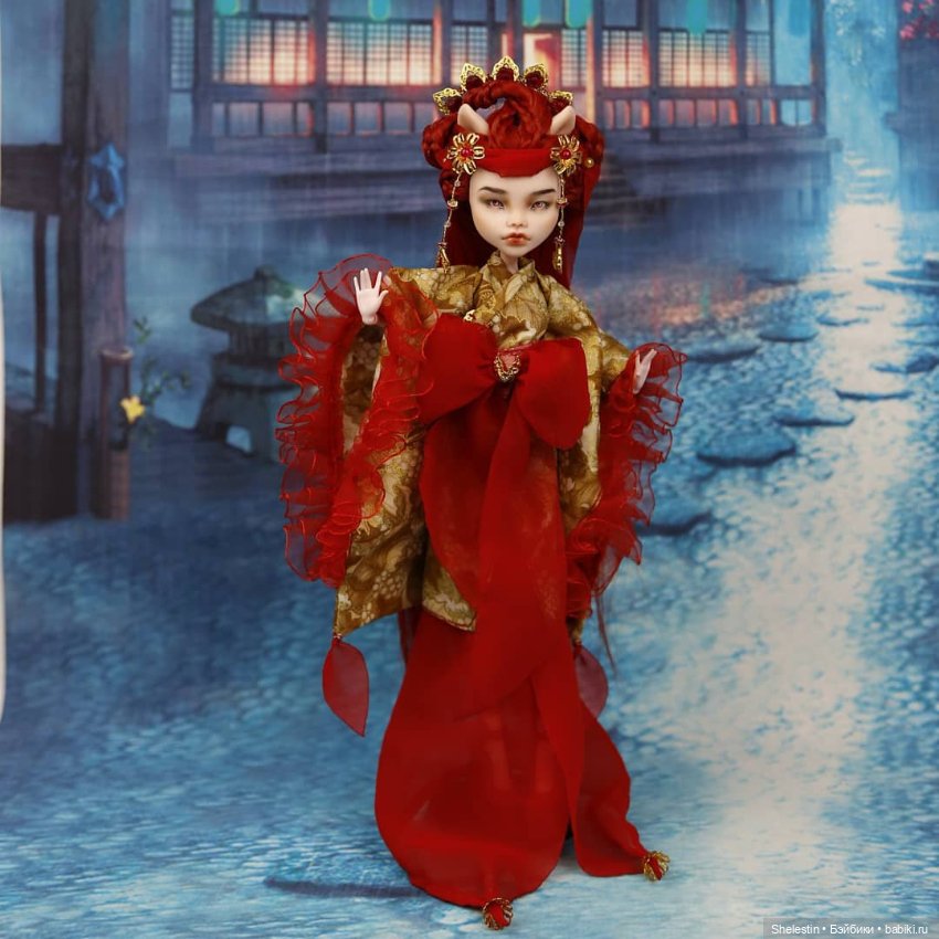 Кимоно: Аматерасу — ООАК Monster High и Ever After High: репейнт (фото 4)