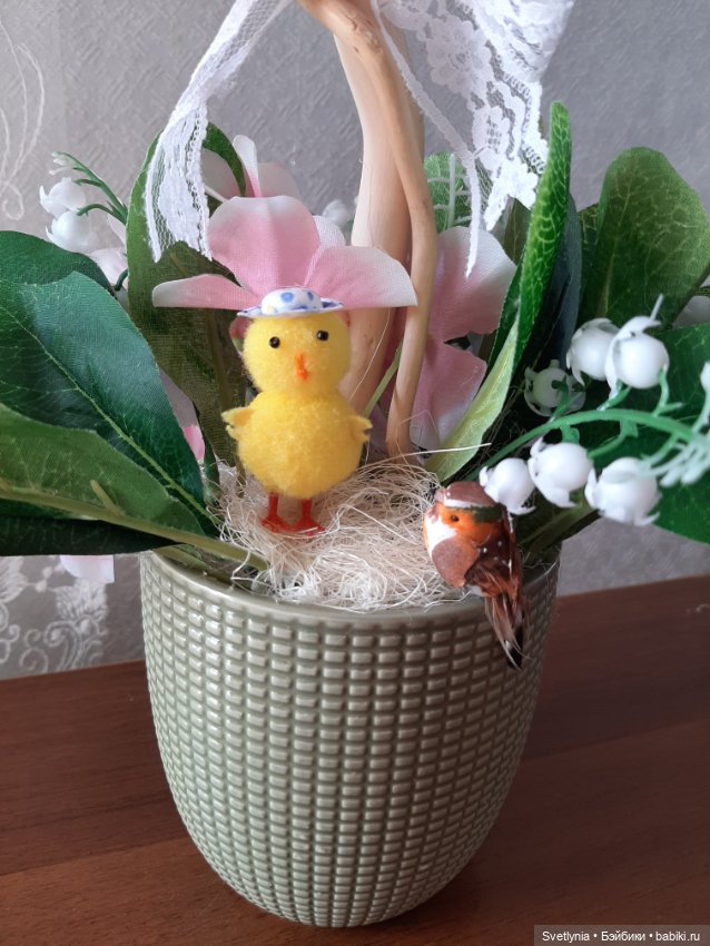 Пасхальный топиарий — Авторские игрушки из разных материалов: синельная проволока (фото 3)