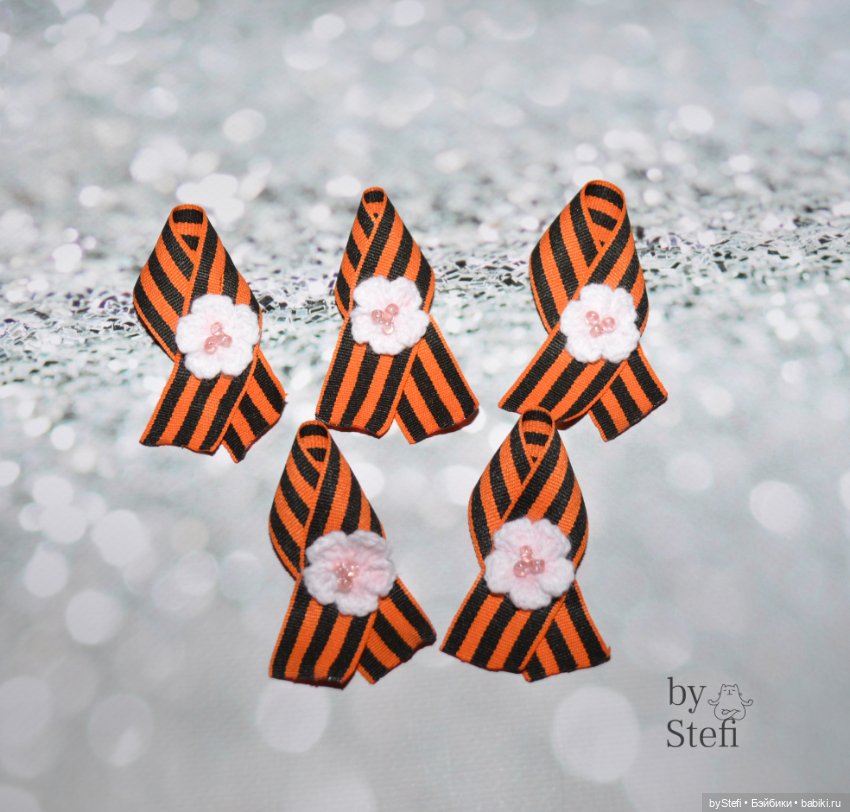 Брошечки к 9 мая. Хотелось изобразить весеннее цветение деревьев