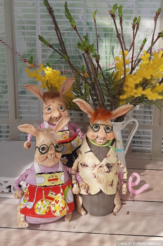 Пасхальные кролики — Лепка авторских игрушек и папье
