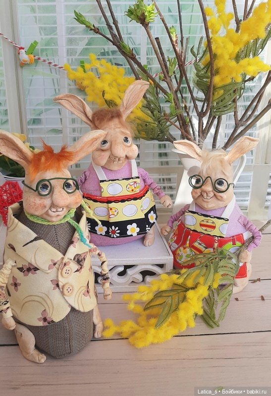 Пасхальные кролики — Лепка авторских игрушек и папье