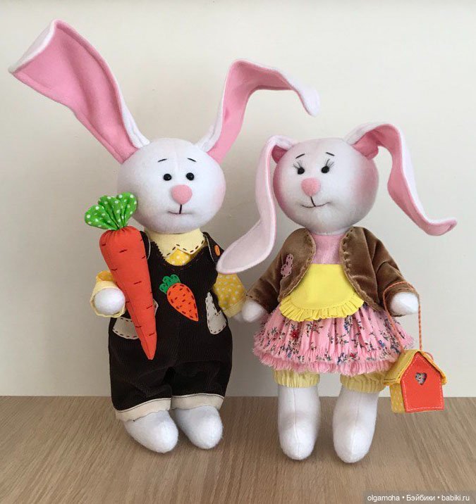 Влюбленные кролики — Авторские текстильные куклы: Вальдорфские (фото 8)